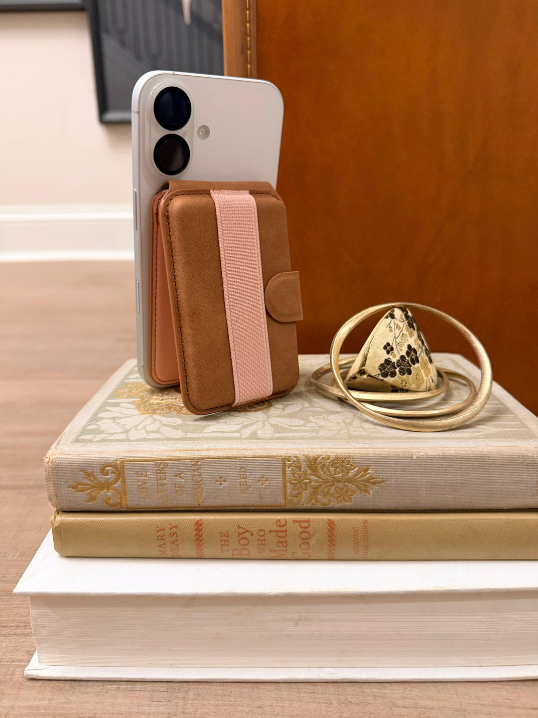 Back Pocket 3-in-1 Magnetic Phone Wallet - Saddlebag/Blush