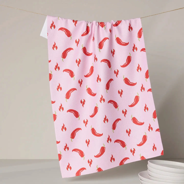 Spicy Tea Towel by Geometry