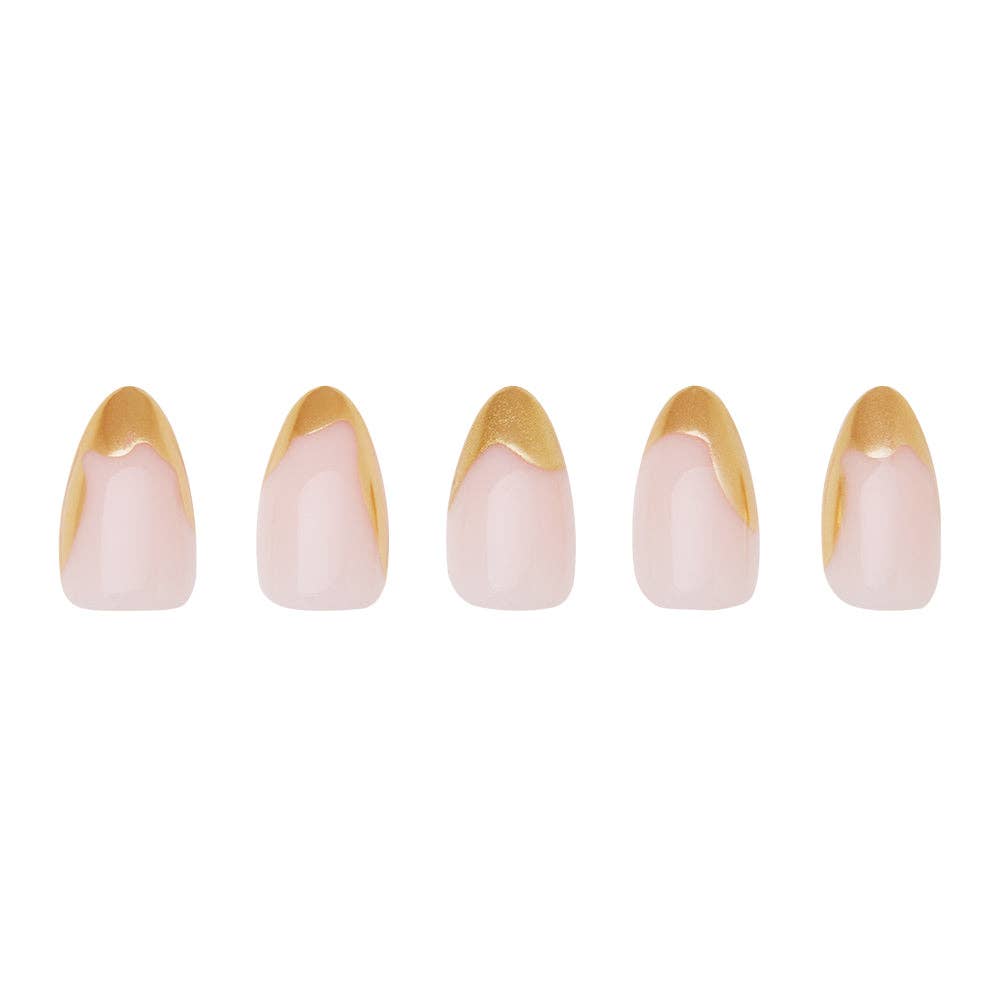 Golden Touch Short Almond Press-On Nails by Glamnetic