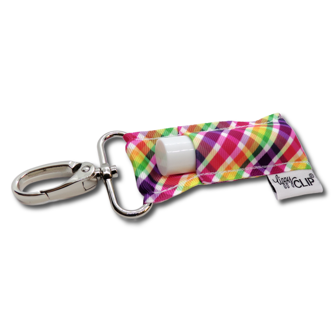 Pink and Purple Plaid LippyClip® Lip Balm Holder (PREORDER: Ships in 2-3 Weeks)