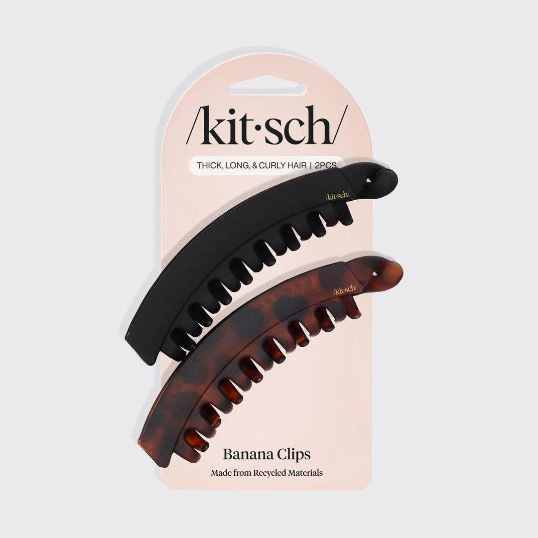 Banana Clip Set - Black & Tortoise