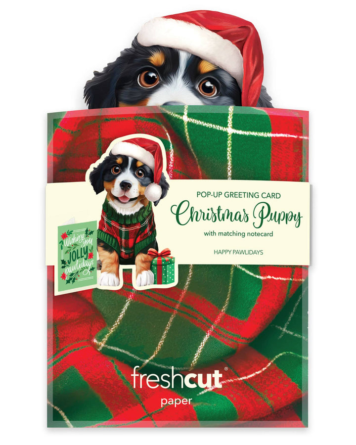 Mini Christmas Puppy Pop-Up Greeting Card