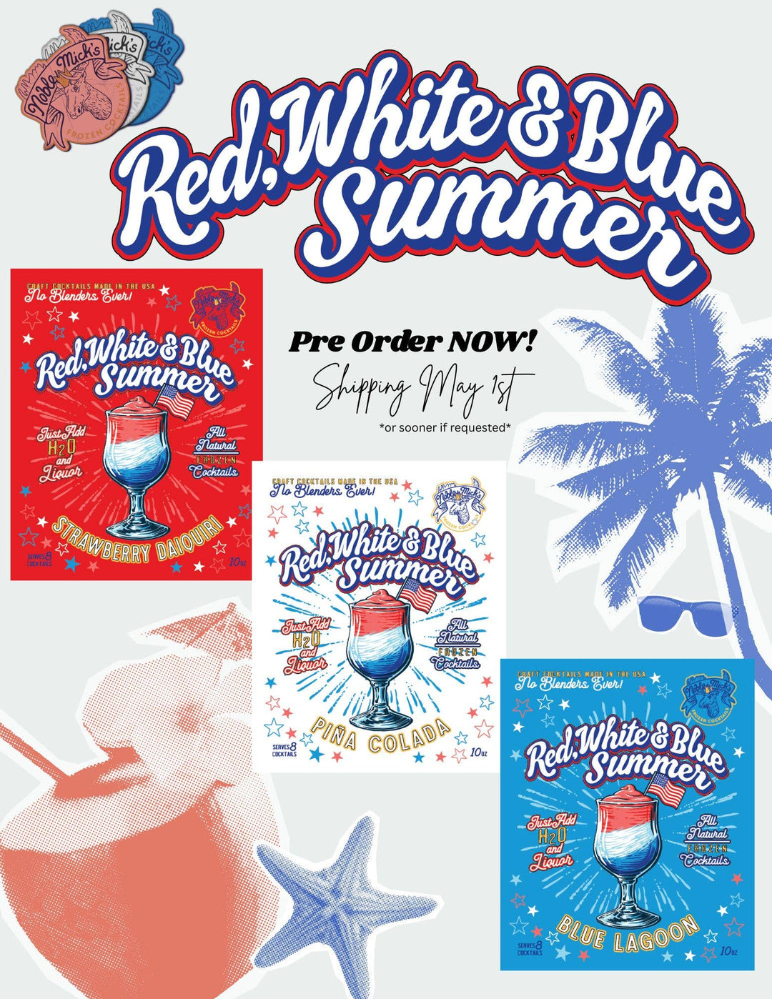 Red, White & Blue Summer - Blue Lagoon Frozen Cocktail