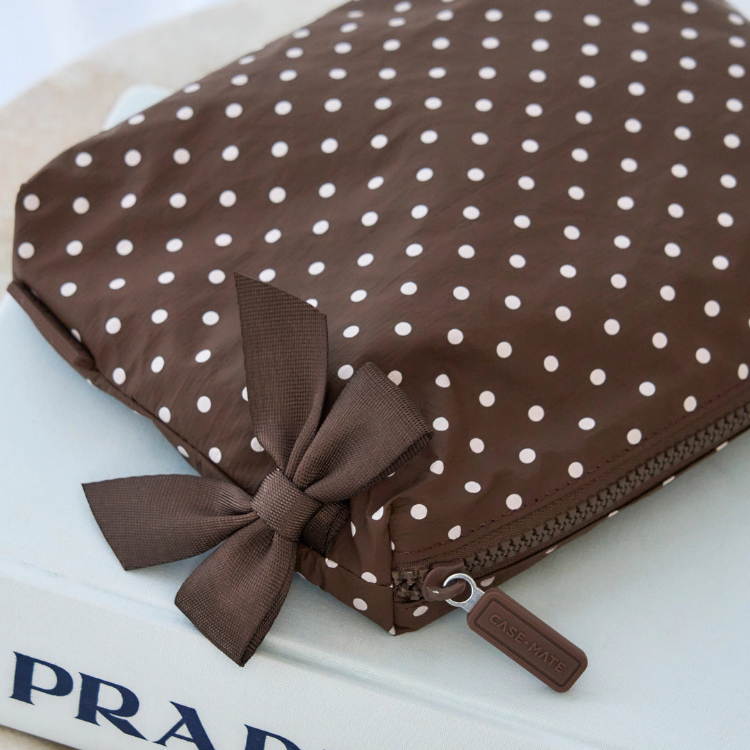 Crinkle Makeup Bag - Espresso Polka Dot by Case-Mate
