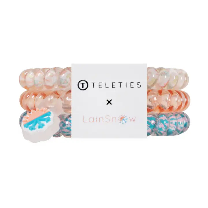 Teleties Hair Tie - Small Band Pack of 3 - Lain Snow Island Threads (Ships Next Week)