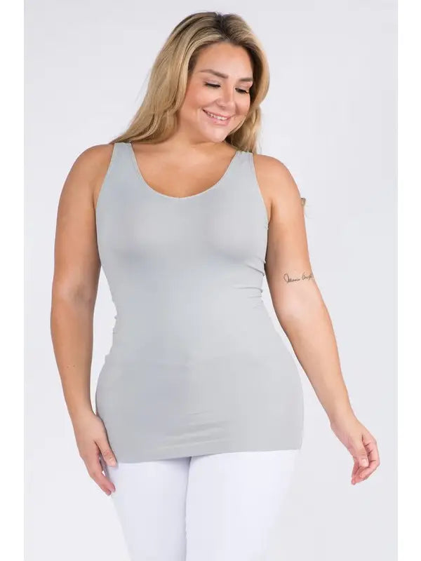 Reversible Basic Seamless Tank - Grey by Yelete