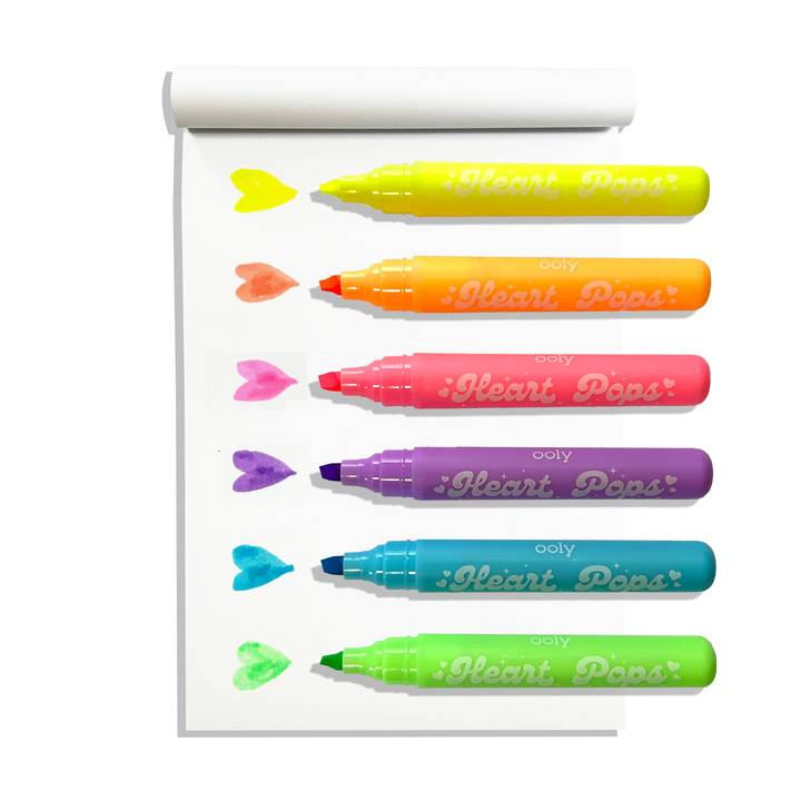 Heart Pops Neon Highlighters Set