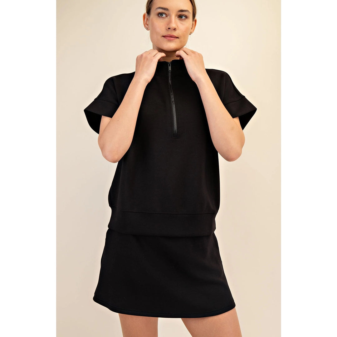 Final Sale: Cloudwalk Scuba Quarter Zip Top by Rae Mode