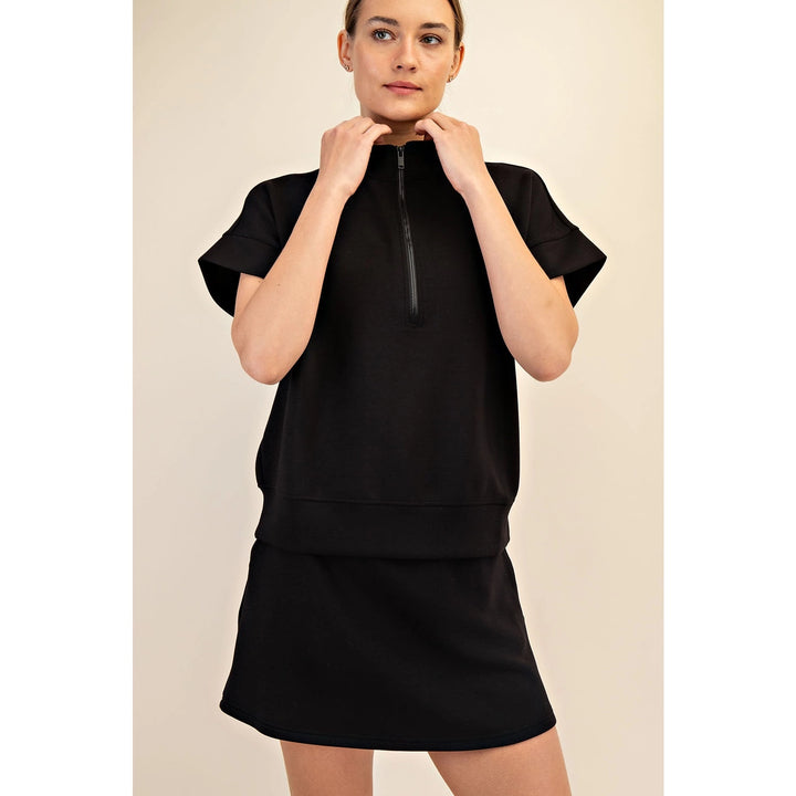 Final Sale: Cloudwalk Scuba Quarter Zip Top by Rae Mode