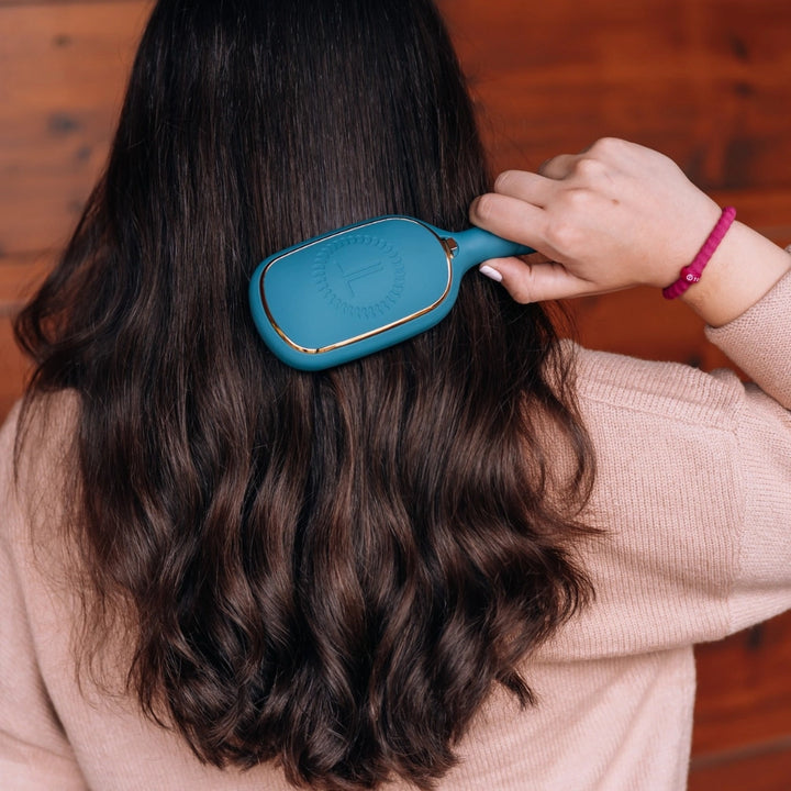 Teal With It Detangler Hair Brush for Thick Hair by Teleties