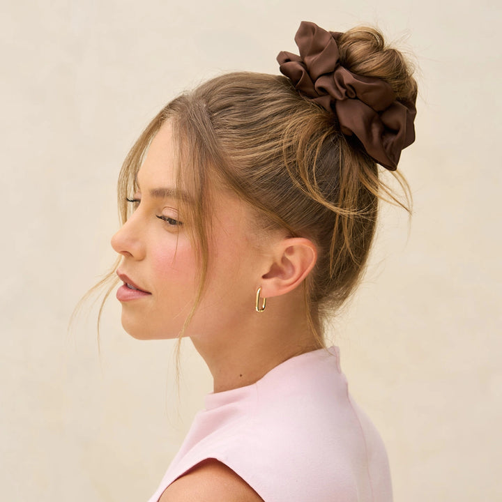 Oversized Scrunchies - Black & Chocolate