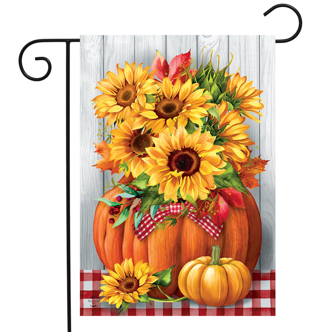 Sunflowers in Pumpkin Garden Flag