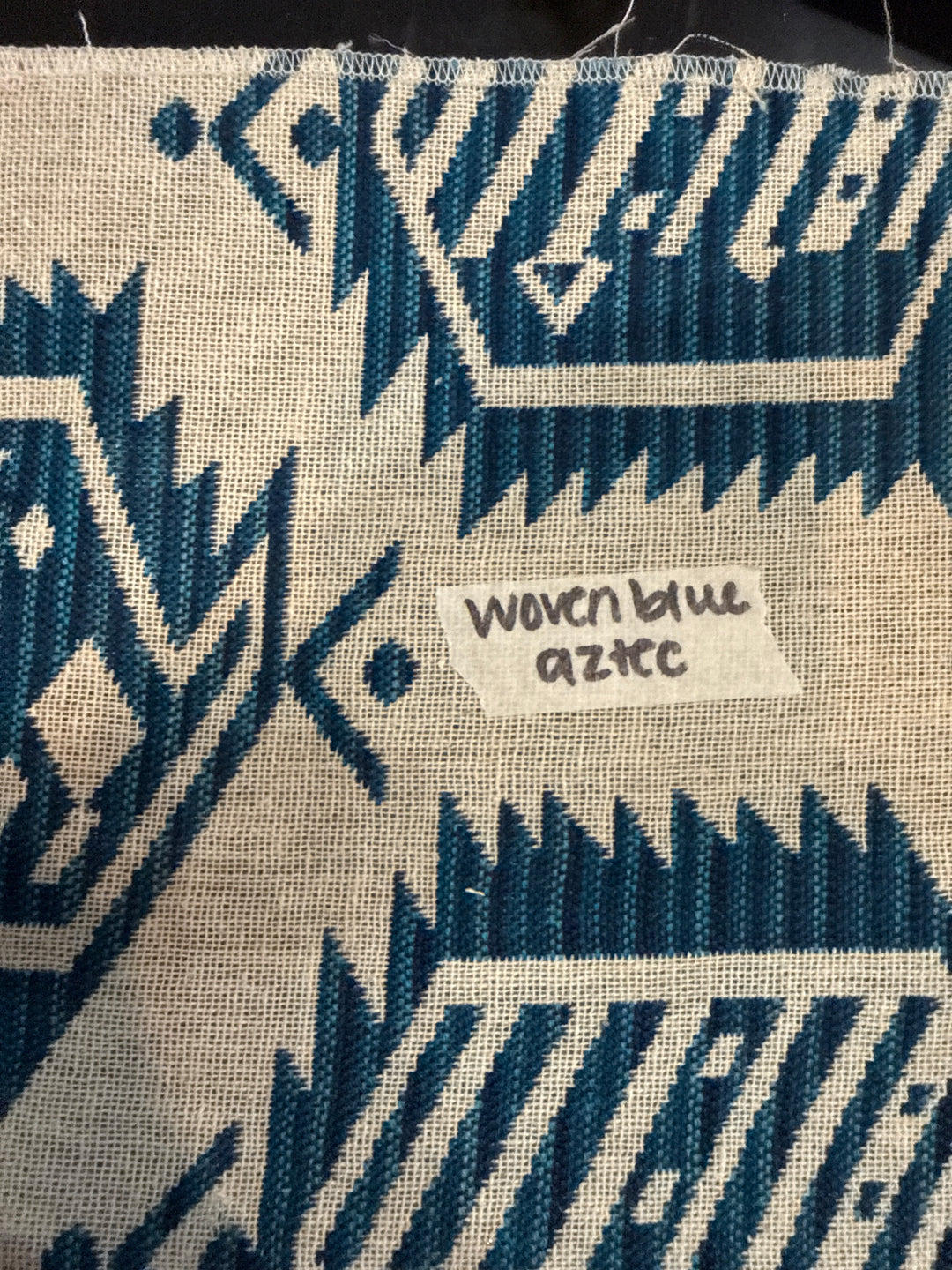 MJ TX PREPO SINGLE LADIES: Woven Blue Aztec Mini Top Zip by Makeup Junkie (Ships in 3-4 Weeks)