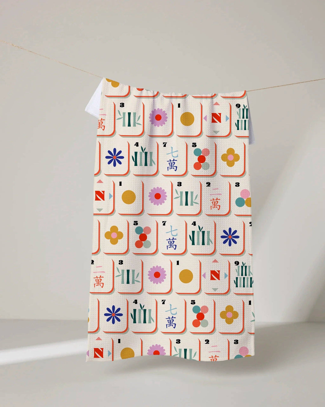 Tile Toss Tea Towel by Geometry