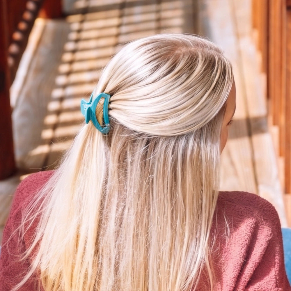 Small Teleties Open Claw Clip - Teal With It