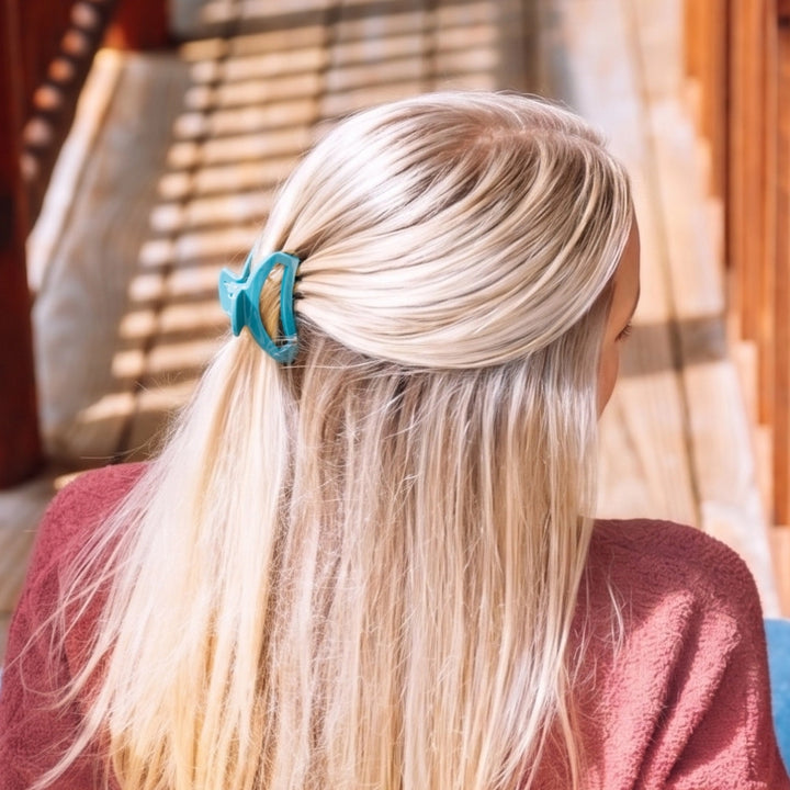 Small Teleties Open Claw Clip - Teal With It