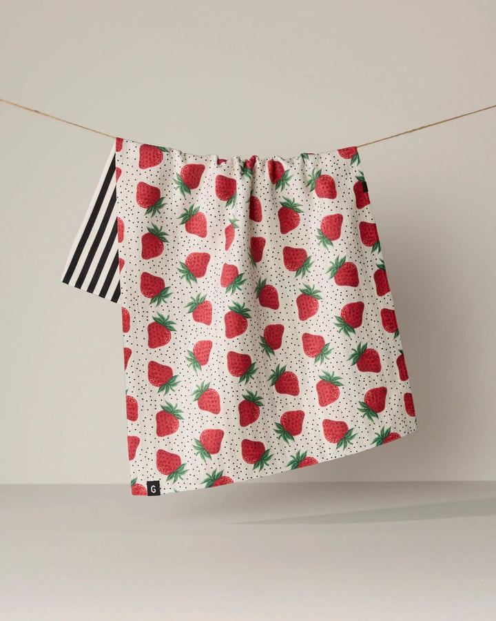 Strawberry Lane Luxe Kitchen Towel by Geometry