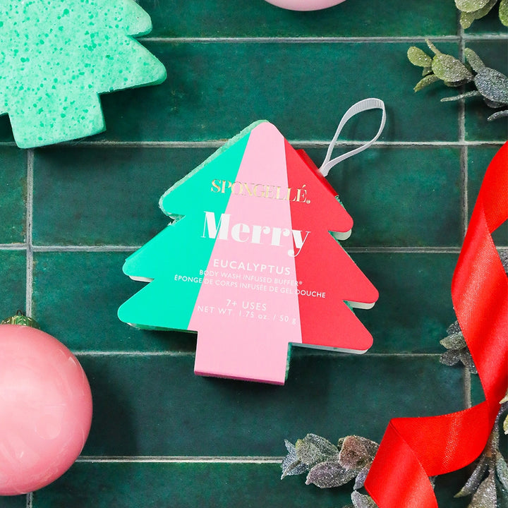 Christmas Tree Body Wash Buffer Ornament - Merry Eucalyptus