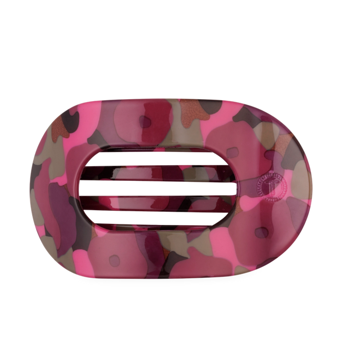 Large Teleties Flat Oval Clip - Garden Glam