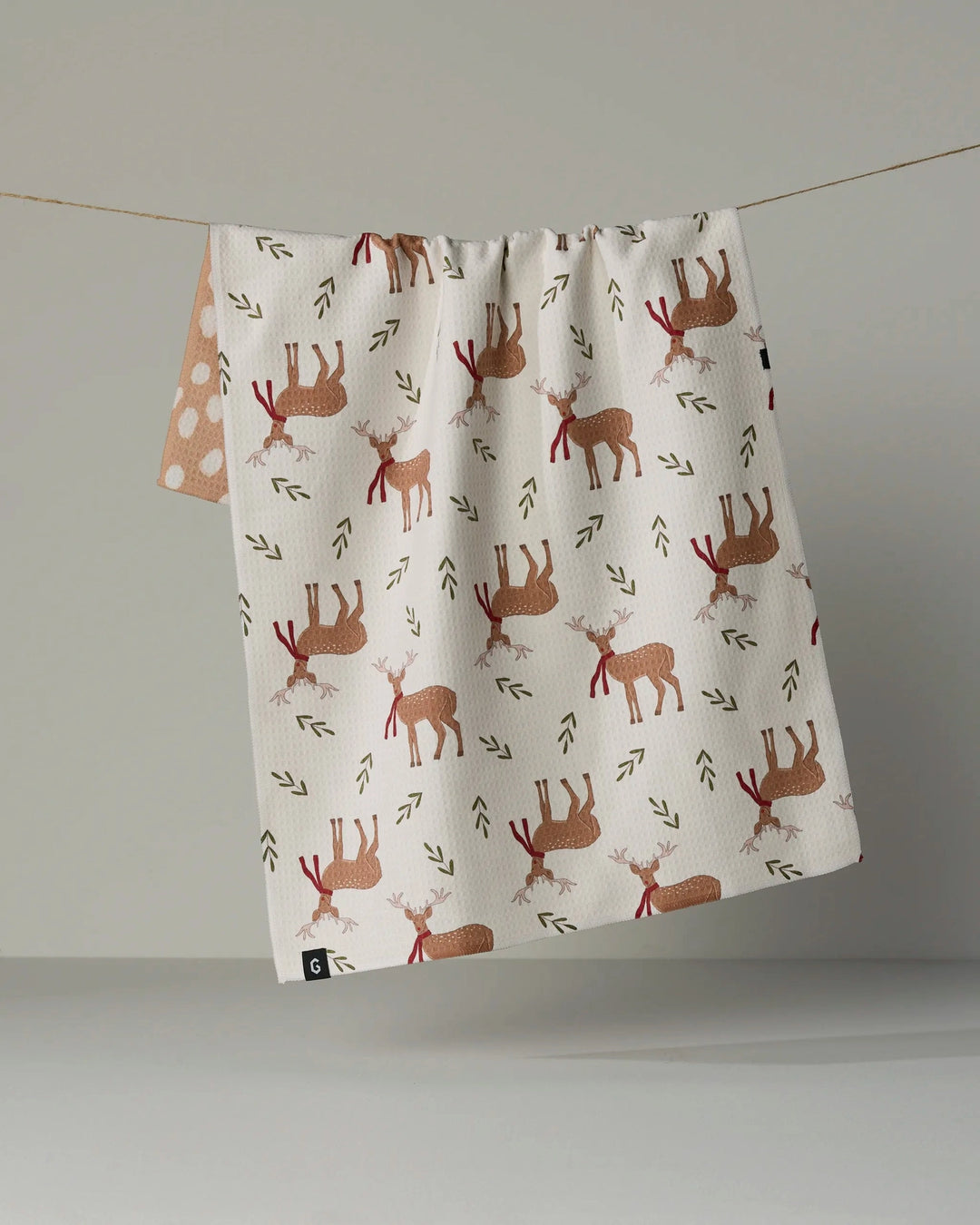 Winter Reindeer Luxe Kitchen Towel by Geometry