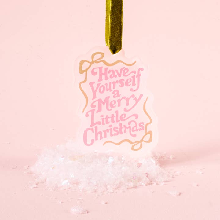 Preppy Christmas Holiday Ornament - Merry Little Christmas by the Darling Effect