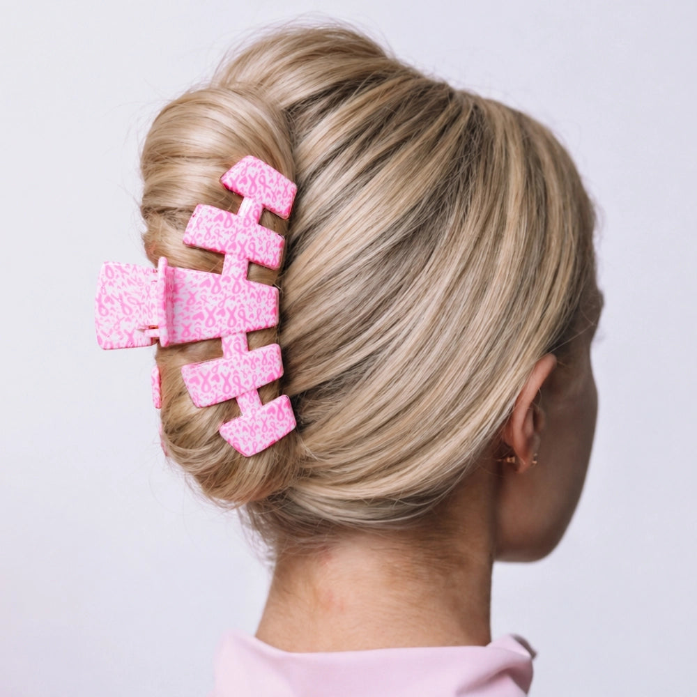 Large Teleties Claw Clip - Breast Cancer Awareness (Ships Next Week)