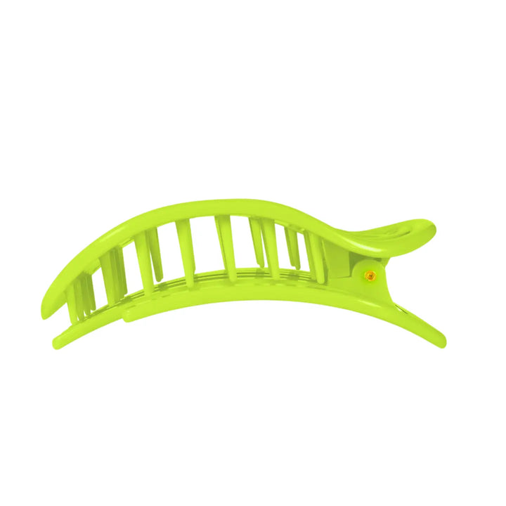 Large Teleties Flat Oval Clip - Lain Snow Palm Glow