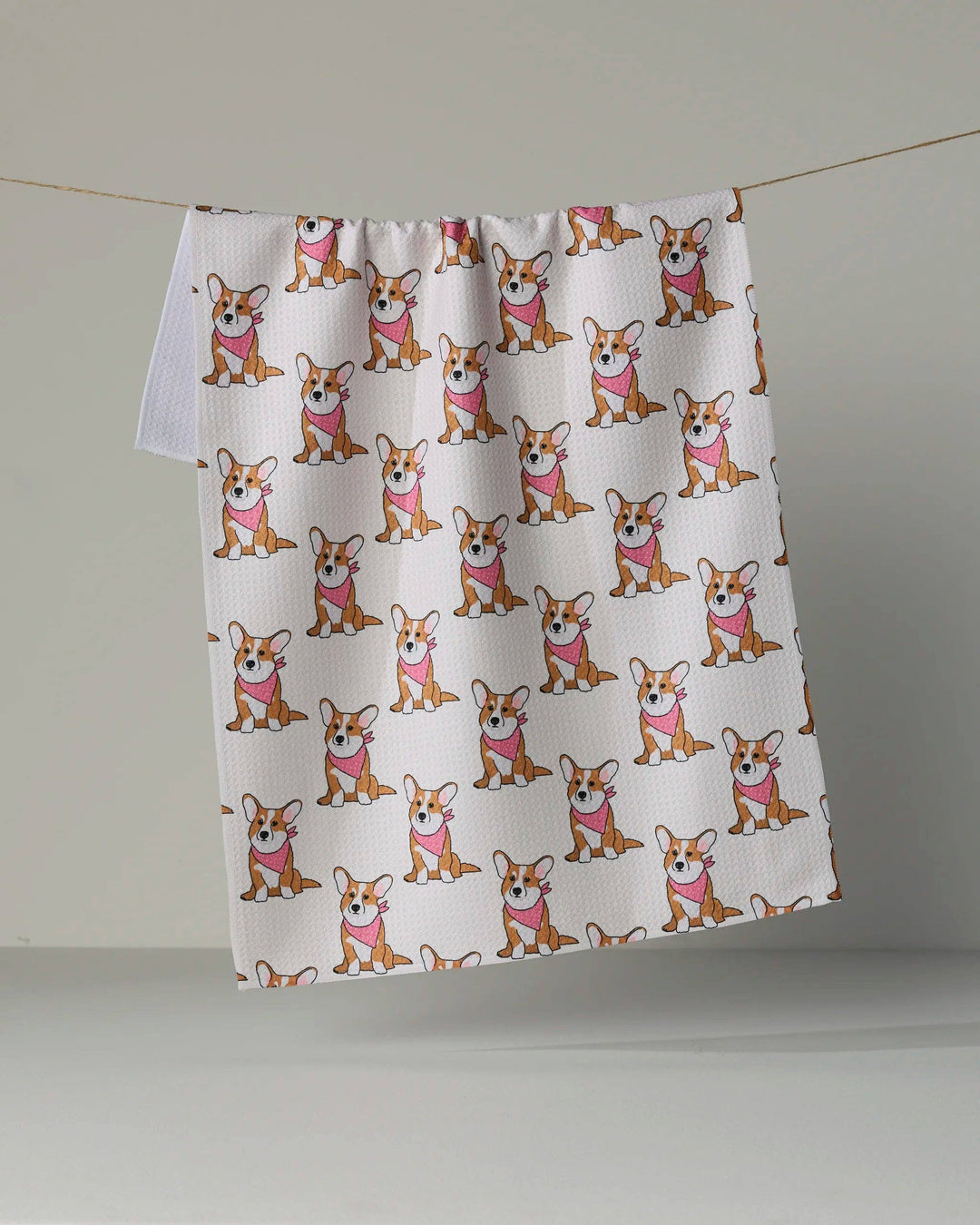 Corgi Pals Tea Towel - Pink by Geometry