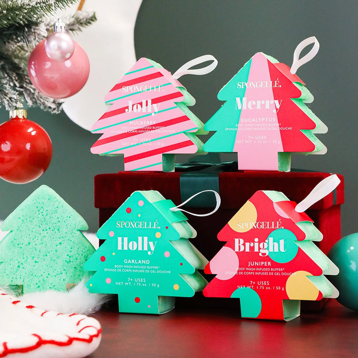 Christmas Tree Body Wash Buffer Ornament - Holly Garland