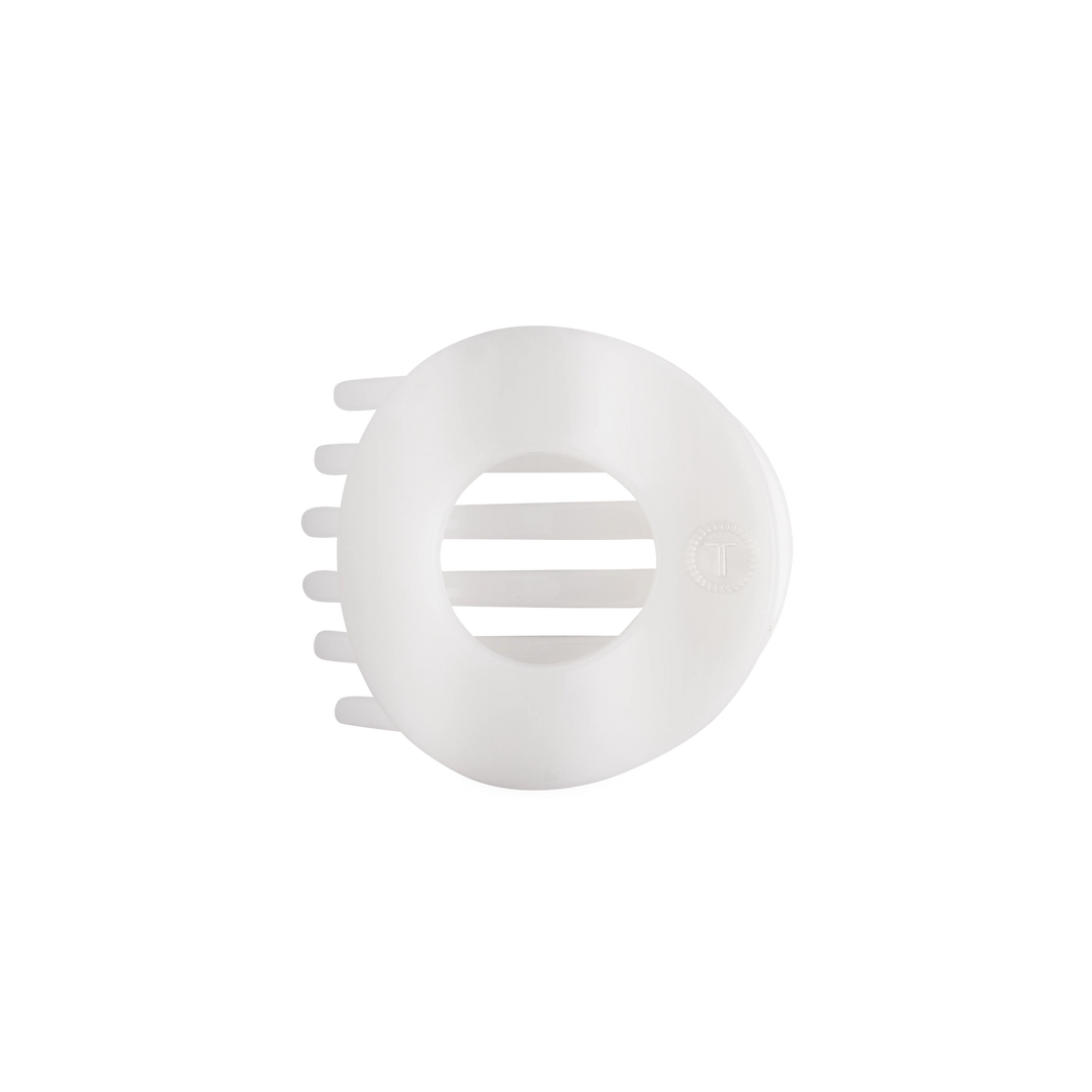 Medium Teleties Flat Open Circle Clip - Coconut White (Ships Next Week)