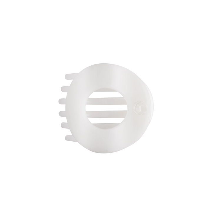 Medium Teleties Flat Open Circle Clip - Coconut White (Ships Next Week)