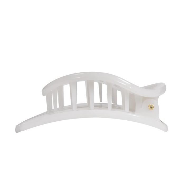 Large Teleties Flat Open Circle Clip - Coconut White (Ships Next Week)