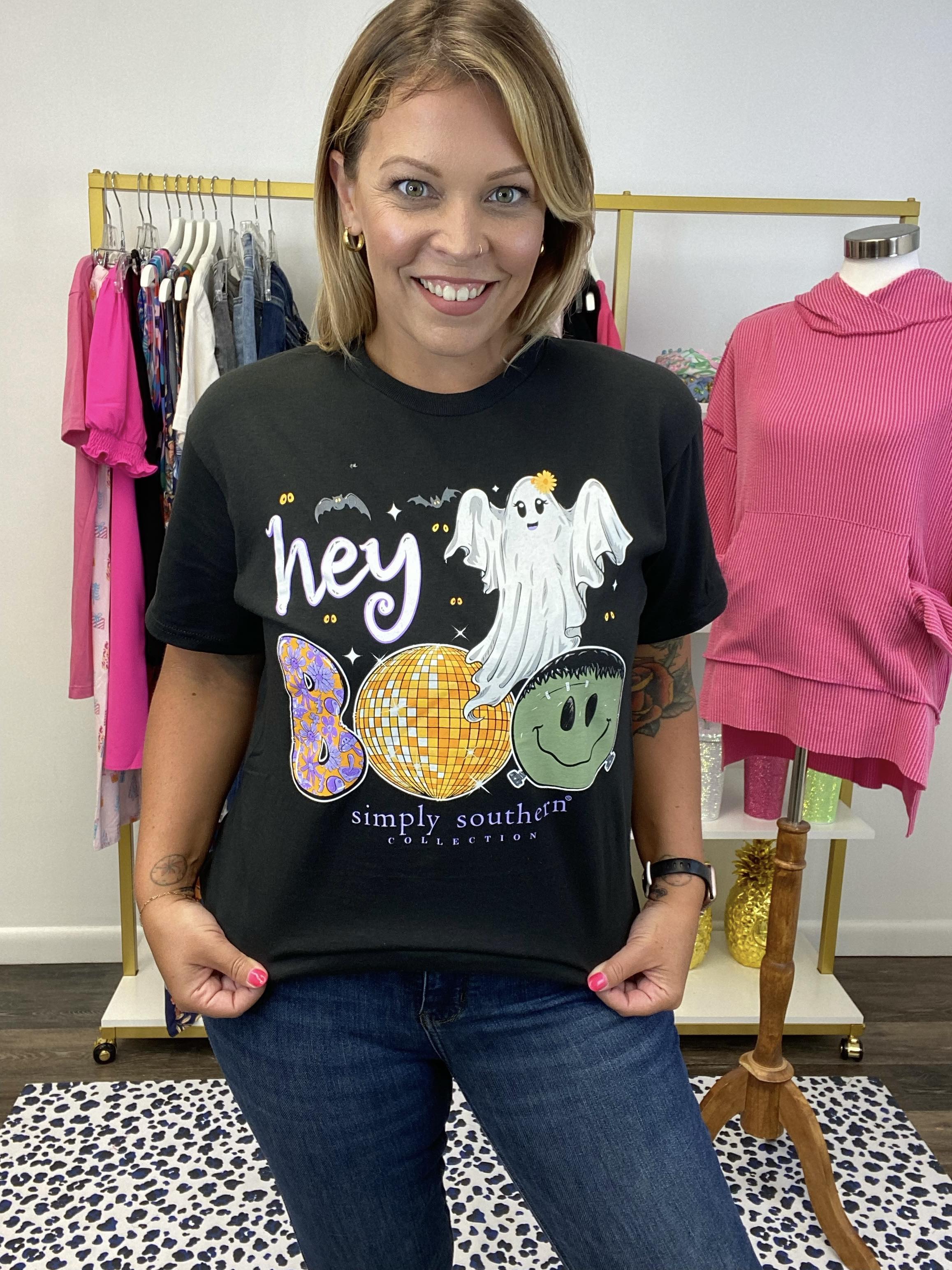 'Hey Boo' Ghost Short Sleeve Tee by Simply Southern