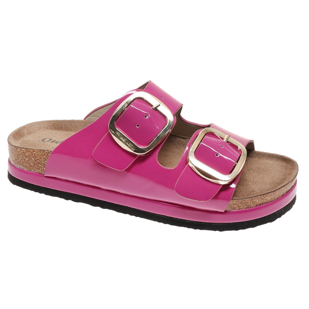 Outwoods Joan Buckle Sandals - Fuchsia