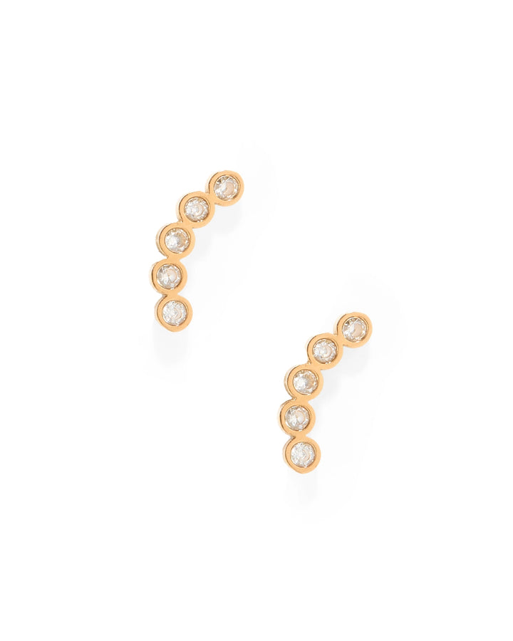 Screwback Stud Earrings - Abigail Sparkle Gold By Linny Co