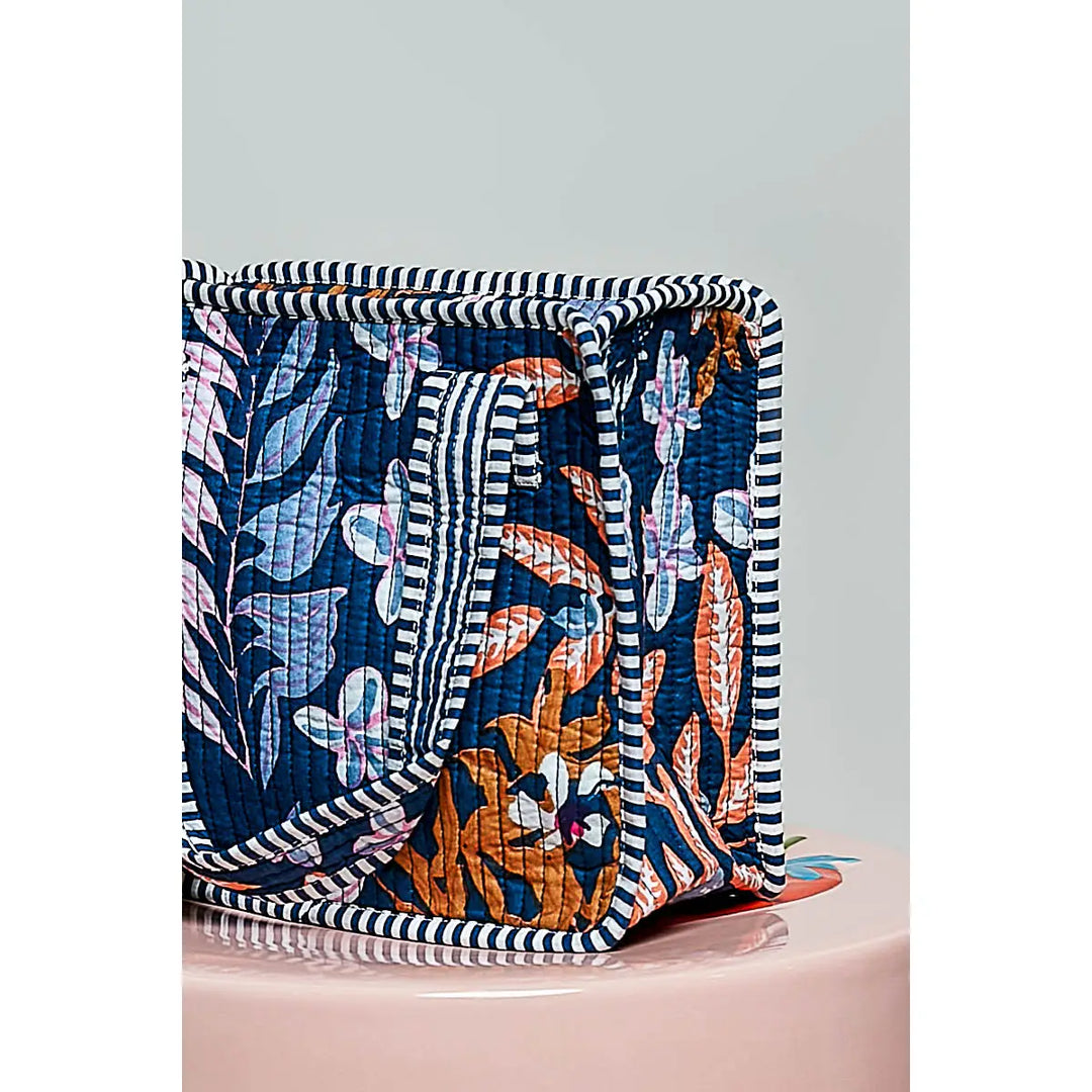 Essentials Mini Quilted Cube Bag - Navy Multi by POL