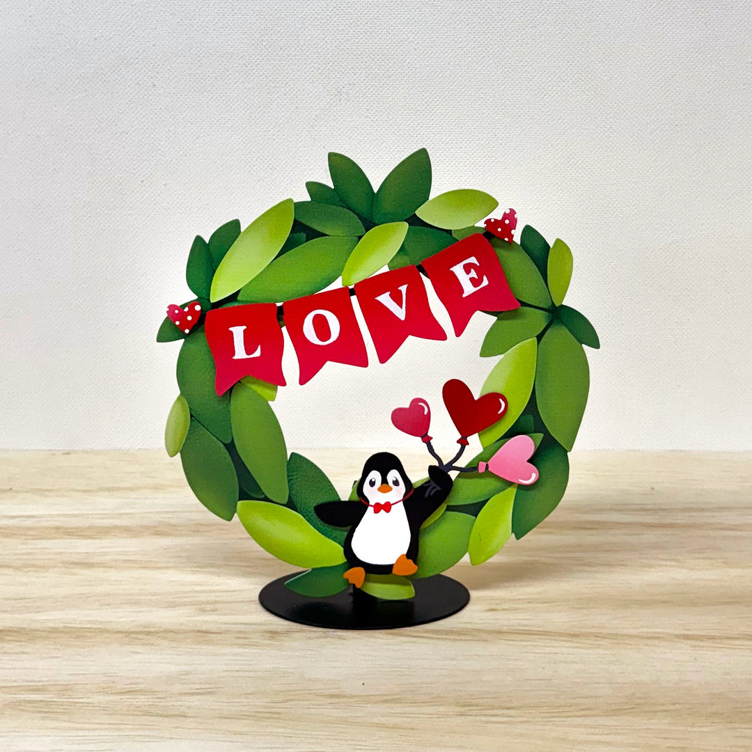 Penguin with Heart Balloons Magnet by Roeda