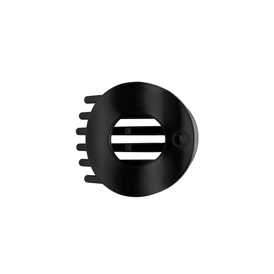 Medium Teleties Flat Open Circle Clip - Jet Black (Ships Next Week)