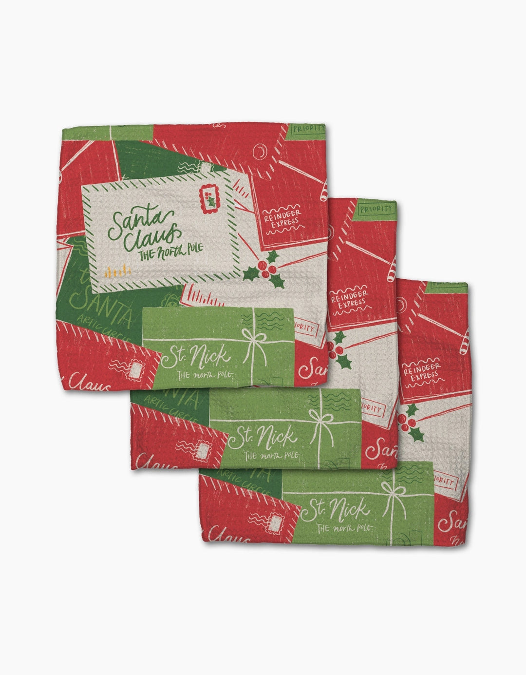 Christmas Letters Pile Dishcloth Set By Geometry