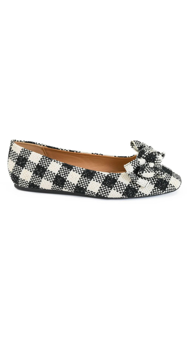 Sugar Rush Flats - Black & White Check by Corkys