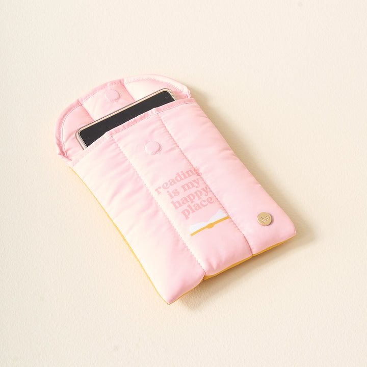 'Reading Is My Happy Place' Pillowed Kindle Sleeve by the Darling Effect