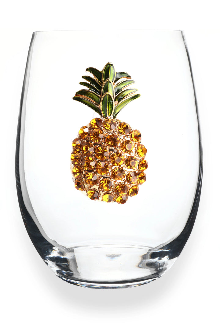 Jeweled Pineapple Stemless Wine Glass