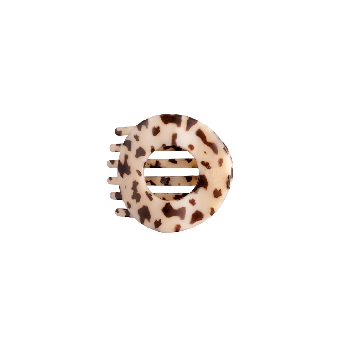 Small Teleties Flat Open Circle Clip - Blonde Tortoise (Ships Next Week)