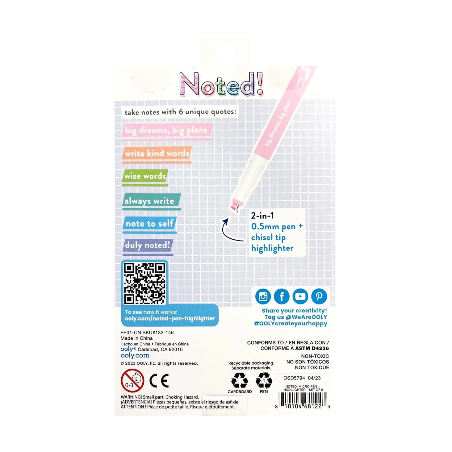 Noted! 2-in-1 Micro Fine Tip Pens & Highlighters