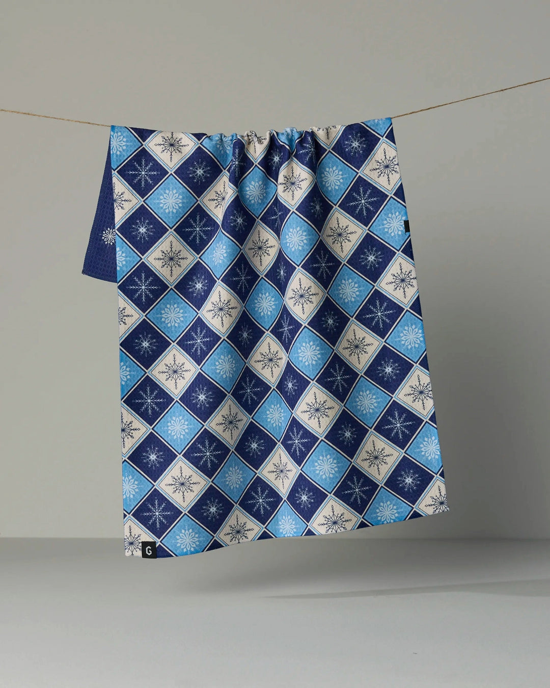 Snowflake Chalet Luxe Kitchen Towel - Frost by Geometry
