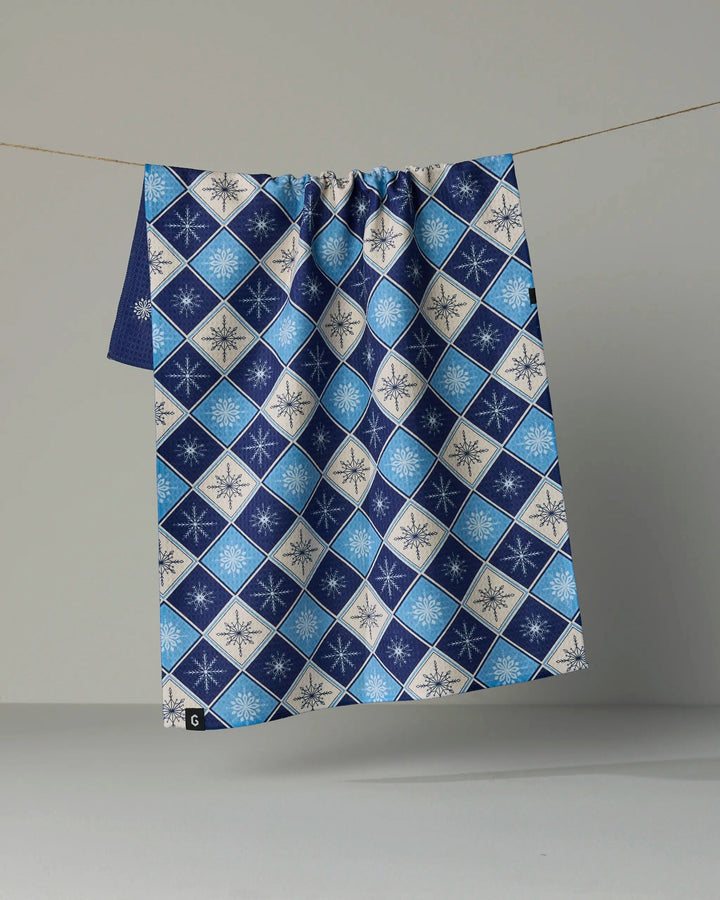 Snowflake Chalet Luxe Kitchen Towel - Frost by Geometry