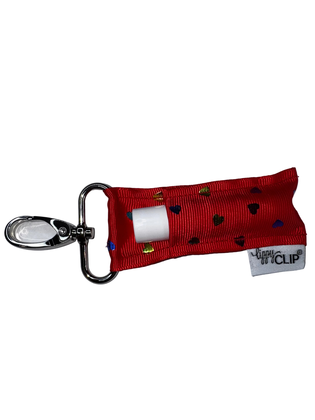 Rainbow Hearts on Red LippyClip® (PREORDER: Ships in 2-3 Weeks)