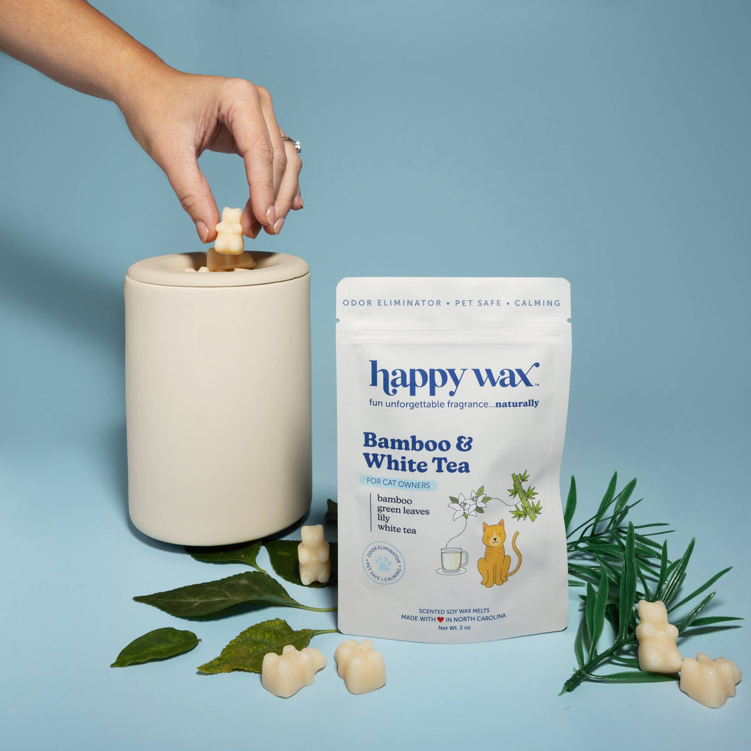 Happy Wax Soy Melts 2 Oz Bag - Bamboo & White Tea Pet Odor Eliminator
