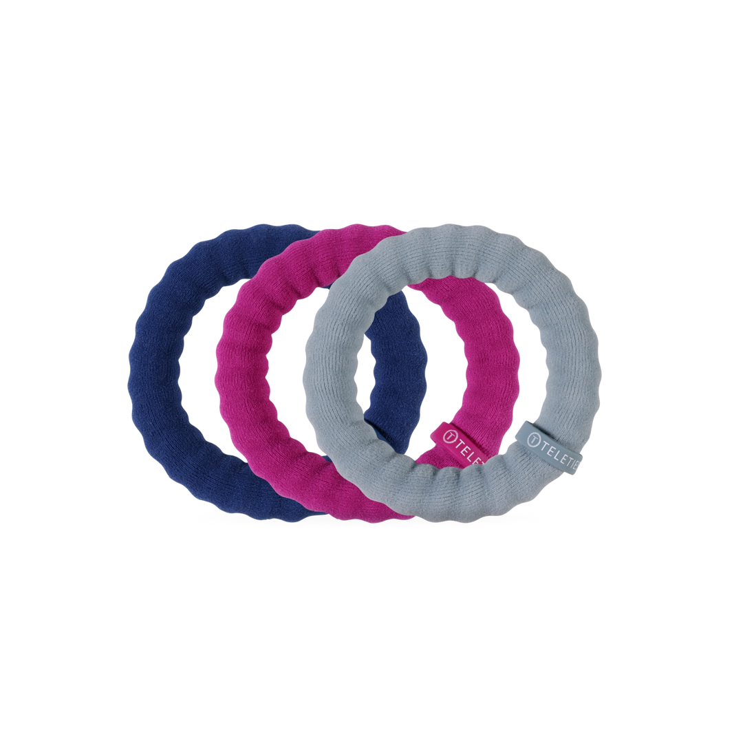 Teleties Nylon Hair Ties - Large Band Pack of 3 - Autumn Assortments