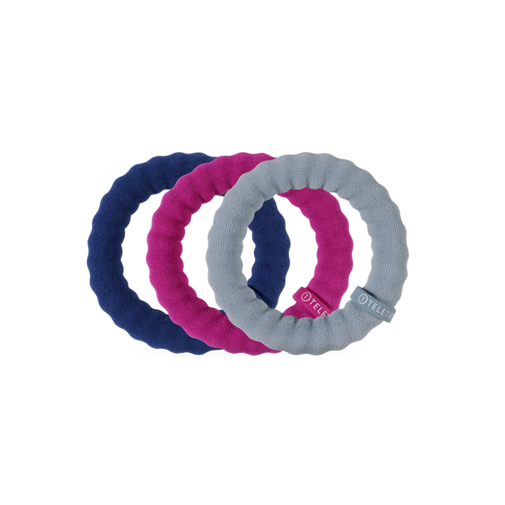 Teleties Nylon Hair Ties - Large Band Pack of 3 - Autumn Assortments